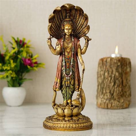 shyam antique creation Standing Lord Vishnu Idol Narayana Hari Statue ...