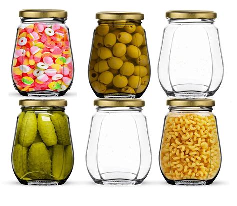 Buy Brindavan 450ml Crystal Clear Octagon Crown Matki Shaped Glass Jar ...