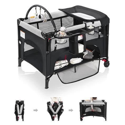 Amazon.com : 4 in 1 Baby Bassinet Bedside Crib with One-Hand Setup ...