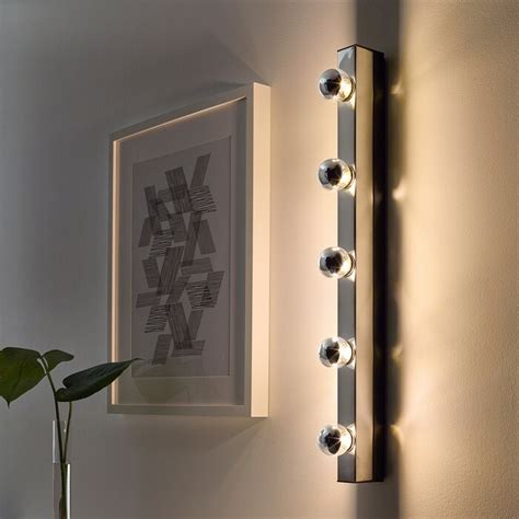 MUSIK Wall lamp, wired-in installation, chrome-plated - IKEA