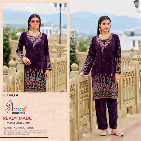 SHREE FABS HIT DESIGN R-1443 COLOURS BY SHREE FABS R-1443-A TO R-1443-D ...