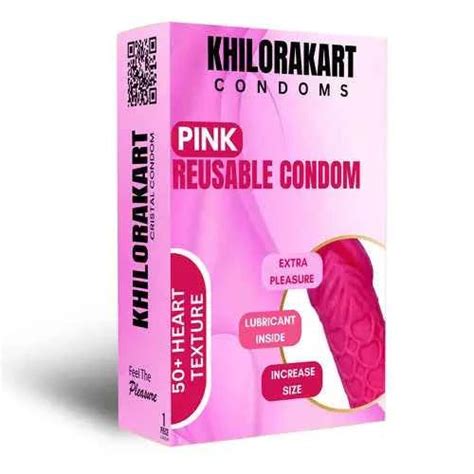 Pink Reusable Ribbed Condoms – Soft, Textured & Fun – Khilorakart