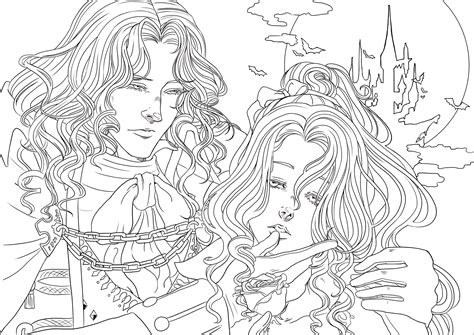 Vampires picture to print and color - Vampire Coloring Pages