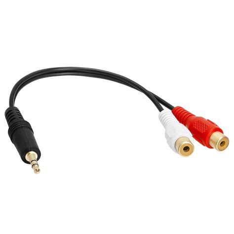 C&E M-CNE63119 6inches 3.5mm Stereo Male to 2 RCA Female Cable Gold ...