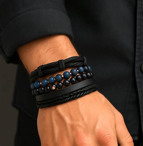 Buy Now Premium Leather Bracelet - TWILIGHT FORGE - 4 Pcs Genuine ...