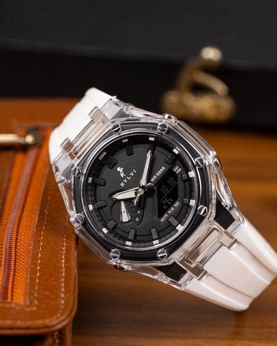 Sylvi Rig One 'O One WT Max White Transparent Analog Digital Watch for Men