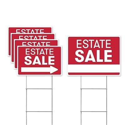 Buy Estate Sale Sign Bundle Kit – [Upgraded] 5 Double Sided Red Pro ...
