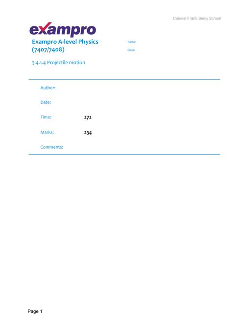 3.4.1.4-Projectile-motion - Exampro A-level Physics (7407/7408) 3.4 ...