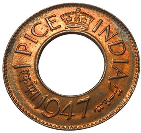 Aranyak Hobby® British India 1 Pice King George VI Rare 1947 Bronze ...