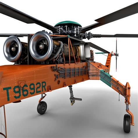 sikorsky s-64 skycrane helicopter 3d max