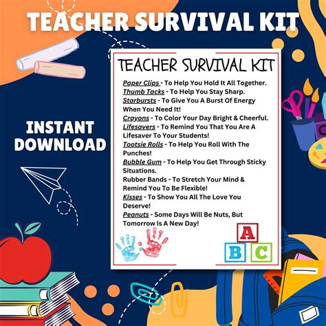 Teacher survival kit meet the teacher gift gift ideas for educators ...