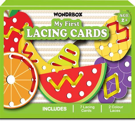 Buy WONDRBOX Lacing Activity for Kids | Includes 7 Big Cardboard ...