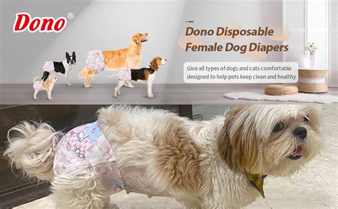 Buy DONO Super Absorbent Diapers Disposable Puppy Diaper for Female Dog ...