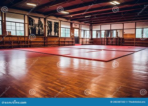 Training Mats and Martial Arts in Dojo Stock Illustration ...