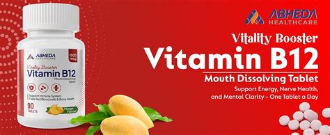 ABHEDA HEALTHCARE Vitamin B12 1500mcg Tablets - Fast Absorbing Mouth ...