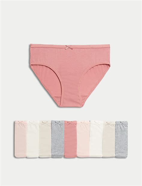 Buy 10 Pack Cotton with Stretch Knickers (2-14 Yrs) at Marks & Spencer
