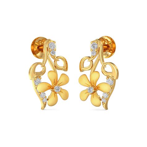 Joyalukkas yellow Metal Gold 22k (916) Earrings Women : Amazon.in ...