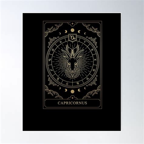 Capricorn Tarot Card Zodiac Poster Wall Art, Modern Wall Decor For ...