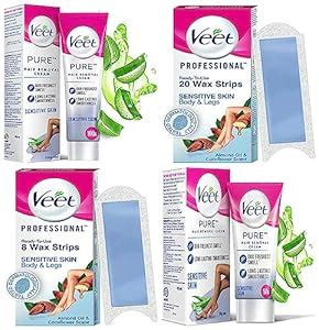 Buy Veet Full Body Kit Creams & Wax Strips- for sensitive legs, arms ...