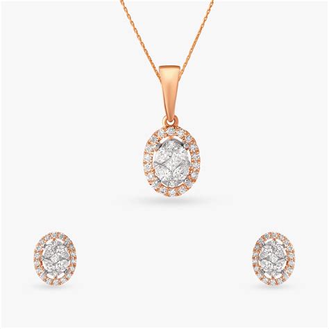 Endless Sparkle Diamond Pendant and Earrings Set
