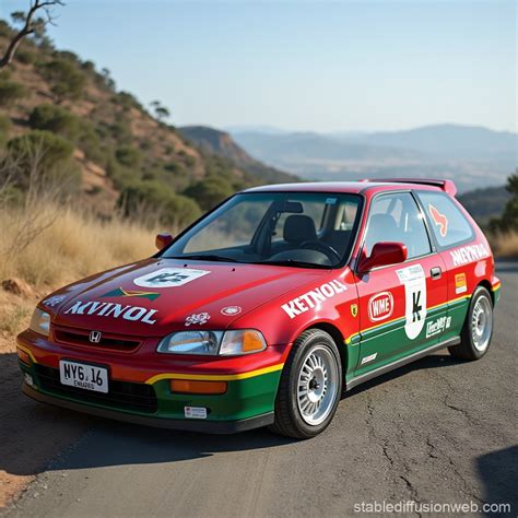 Honda Civic EK9 1997 South African Livery | Stable Diffusion Online