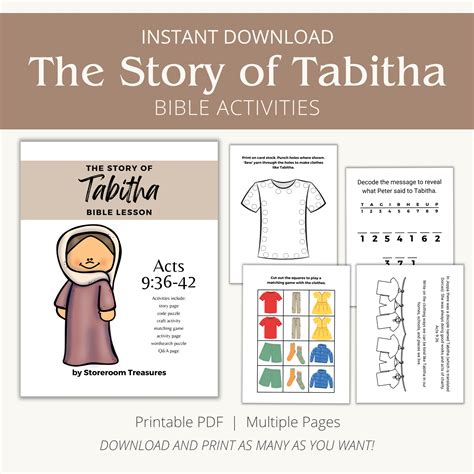 The Story of Tabitha (Dorcas) - Bible Activities - Storeroom Treasures