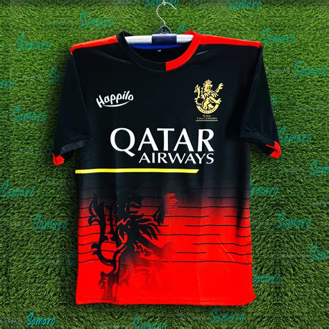 Royal Challengers Bangalore Short Sleeve IPL Jersey For Men - RCB Half Sleeve IPL Jersey - RCB ...