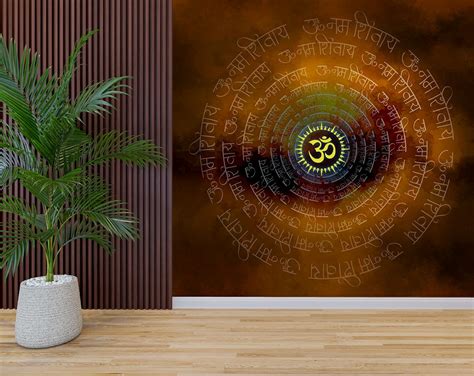 OM Namah Shivay Mural Art Wallpaper – Home Decoram