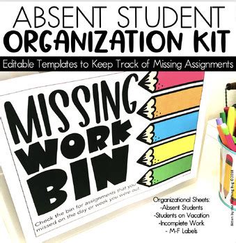 Absent Work Forms for Students by Bitten by the Teaching Bug | TPT