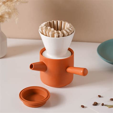 Pour Over Coffee Pot Set Orange 400 ml