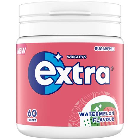 Extra Watermelon Flavour Sugarfree Chewing Gum Bottle 6 x 60 pieces 60 ...