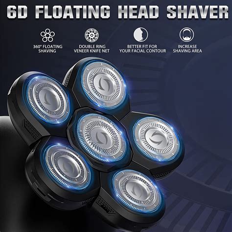 Buy Head Shavers for Men,6 Head Waterproof Rechargeable Electric Razor ...