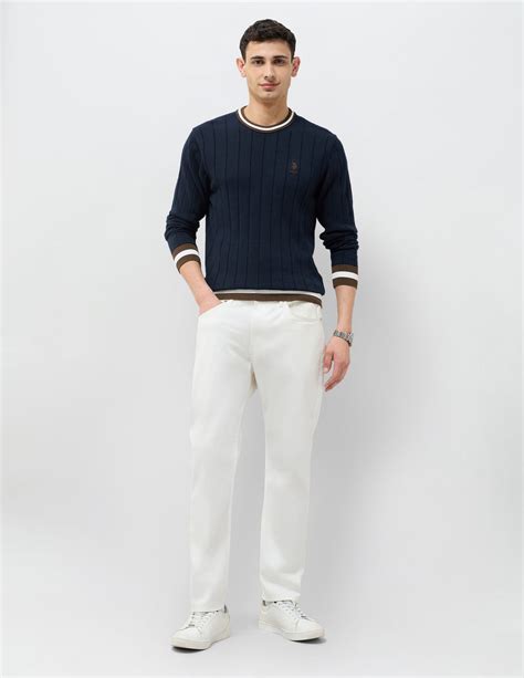 Vertical Striped Patterned Knit Regular Fit Sweater