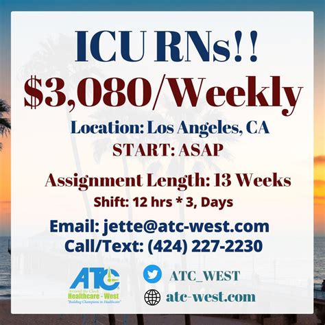 ATC West Healthcare is hiring RN ICU!! Location: Los Angeles, CA ...