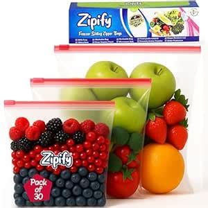 Buy Zipify Plastic Zip Lock Bag | Pack Of 30 |10 L,10 M,10 S | Slider ...
