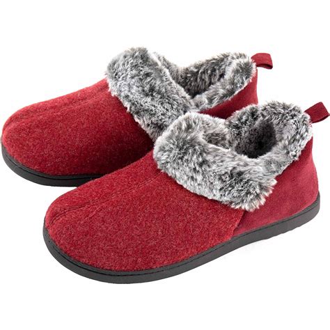 RockDove Women's Cozy Memory Foam Winter Bootie Slippers, Warm Plush ...