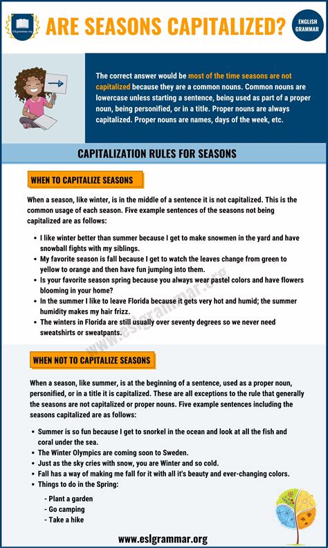 Are Seasons Capitalized? When Should the Seasons Be Capitalized? - ESL ...