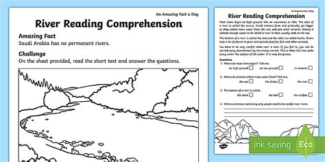 Rivers Reading Comprehension Worksheet | SESE Resources