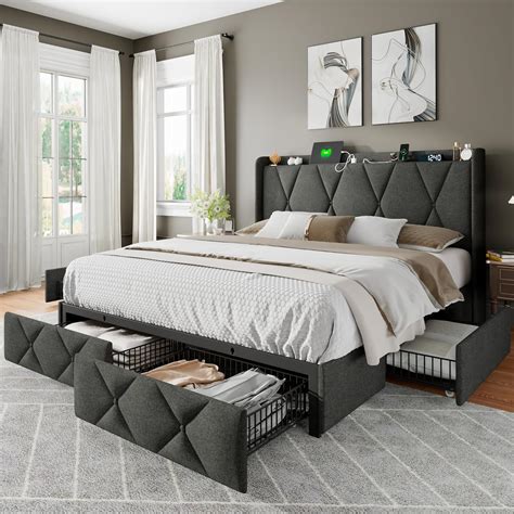 Queen Bed With Storage Drawers
