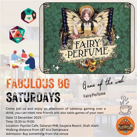 Fabulous Board Game Saturdays 13 December 2025, Tingkat 1, Block F ...