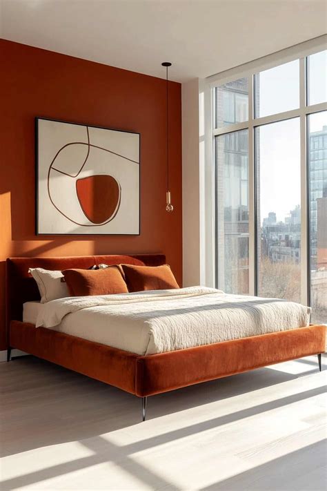 60 Beautiful Burnt Orange Bedroom Designs