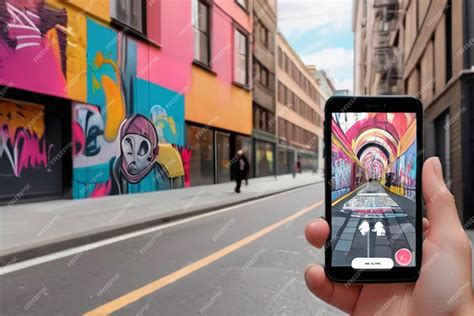 Premium Photo | Augmented reality street art in an urban setting with ...