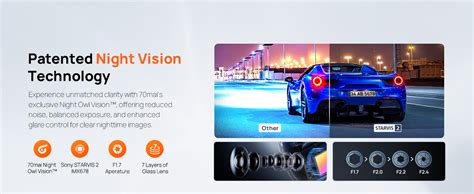 70mai 4K HDR Omni DashCam, Dual STARVIS 2 IMX 678 & IMX 662, AI Motion ...