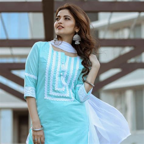 Blue Straight Cut Salwar Suit With Dupatta