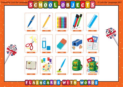 There are 15 gorgeous flashcards in A4 and A5 size, namely: a pen a ...