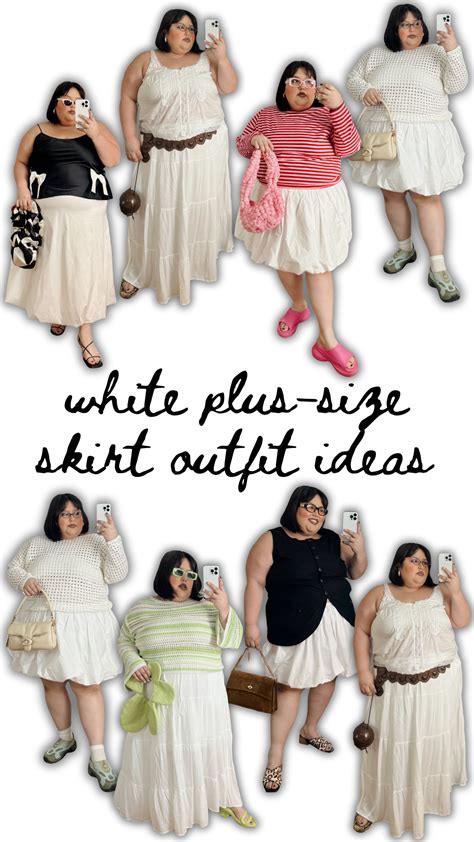 7 Plus-size White Skirt Outfit Ideas | White skirt outfits, White ...