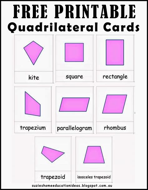 Flashcards Quadrilaterals at Lisa Lydia blog
