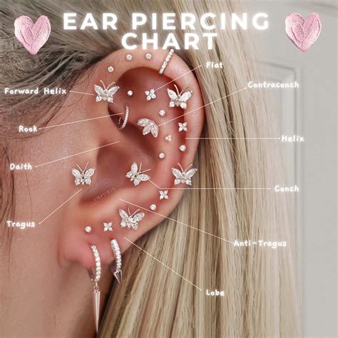Ear Piercing Diagram Cartilage Different Large Ear Piercings And Names