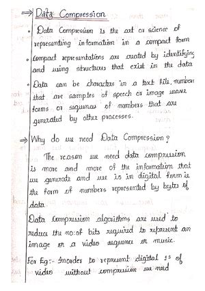 Data Compression Module-1 - data compression technique - Studocu