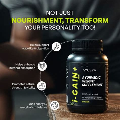 Ayuvya i-Gain+ Weight Supplement, Supports Natural Weight Gain with ...